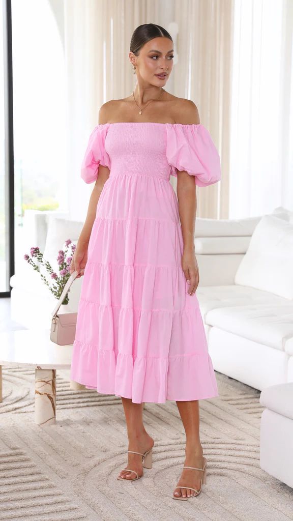 Valenzora - Off-the-shoulder midi dress