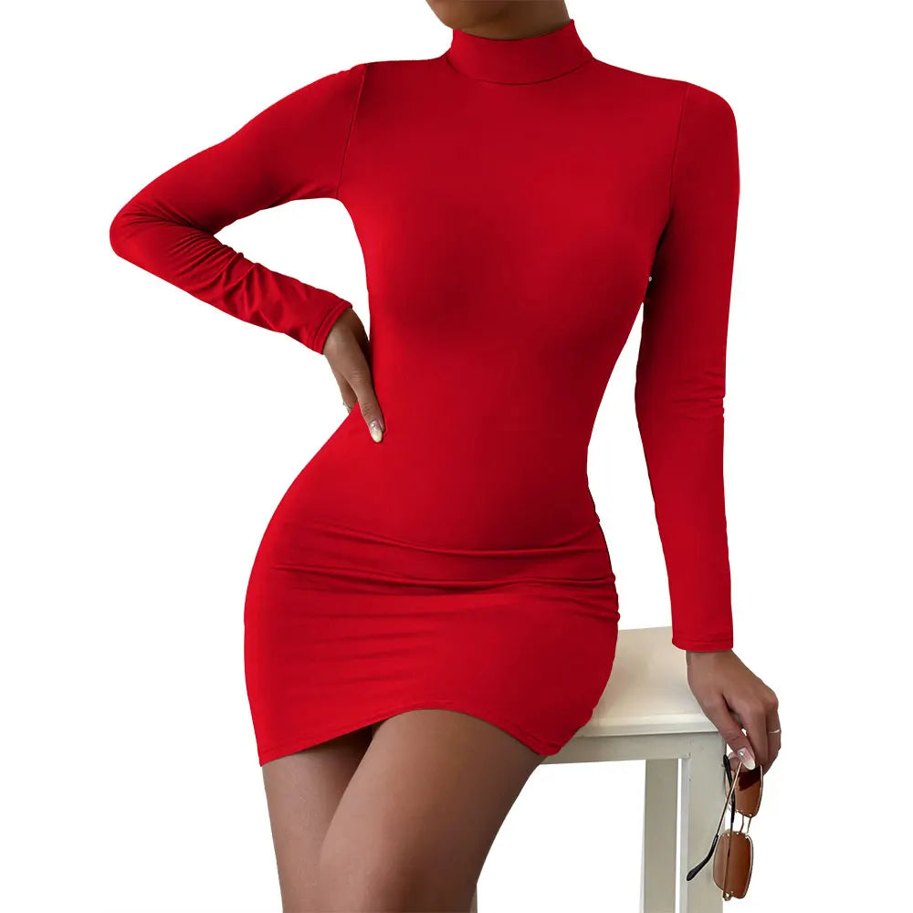Valenzora | Figure-hugging mini dress with long sleeves