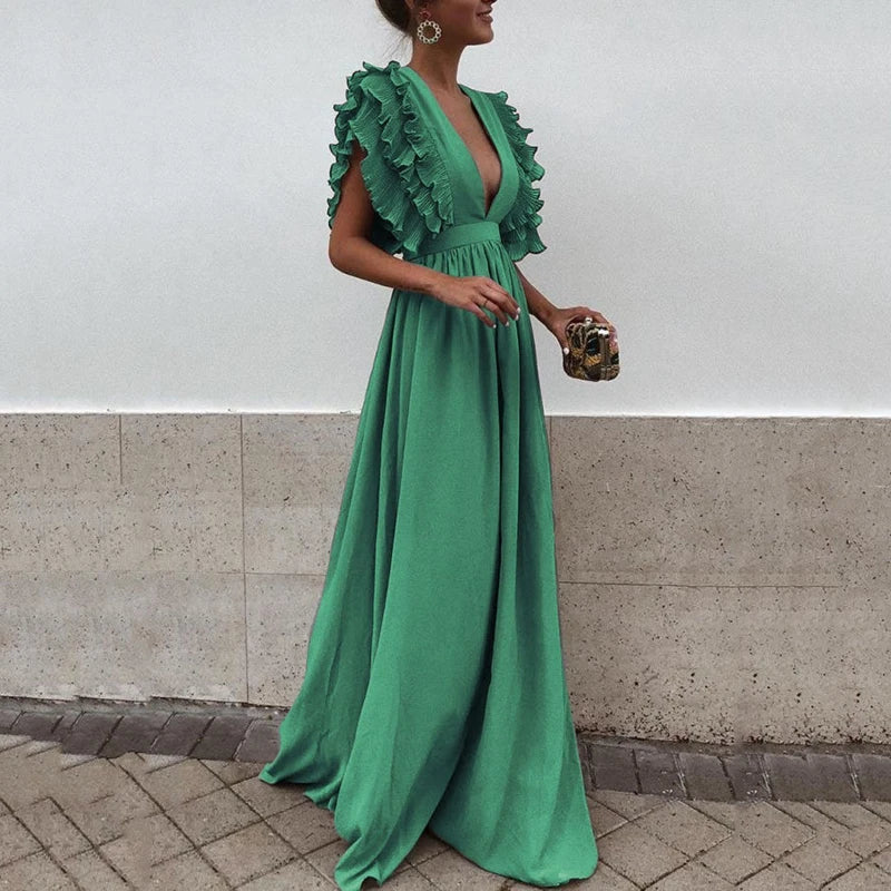 Valenzora - Elegant dress with gathered sleeves