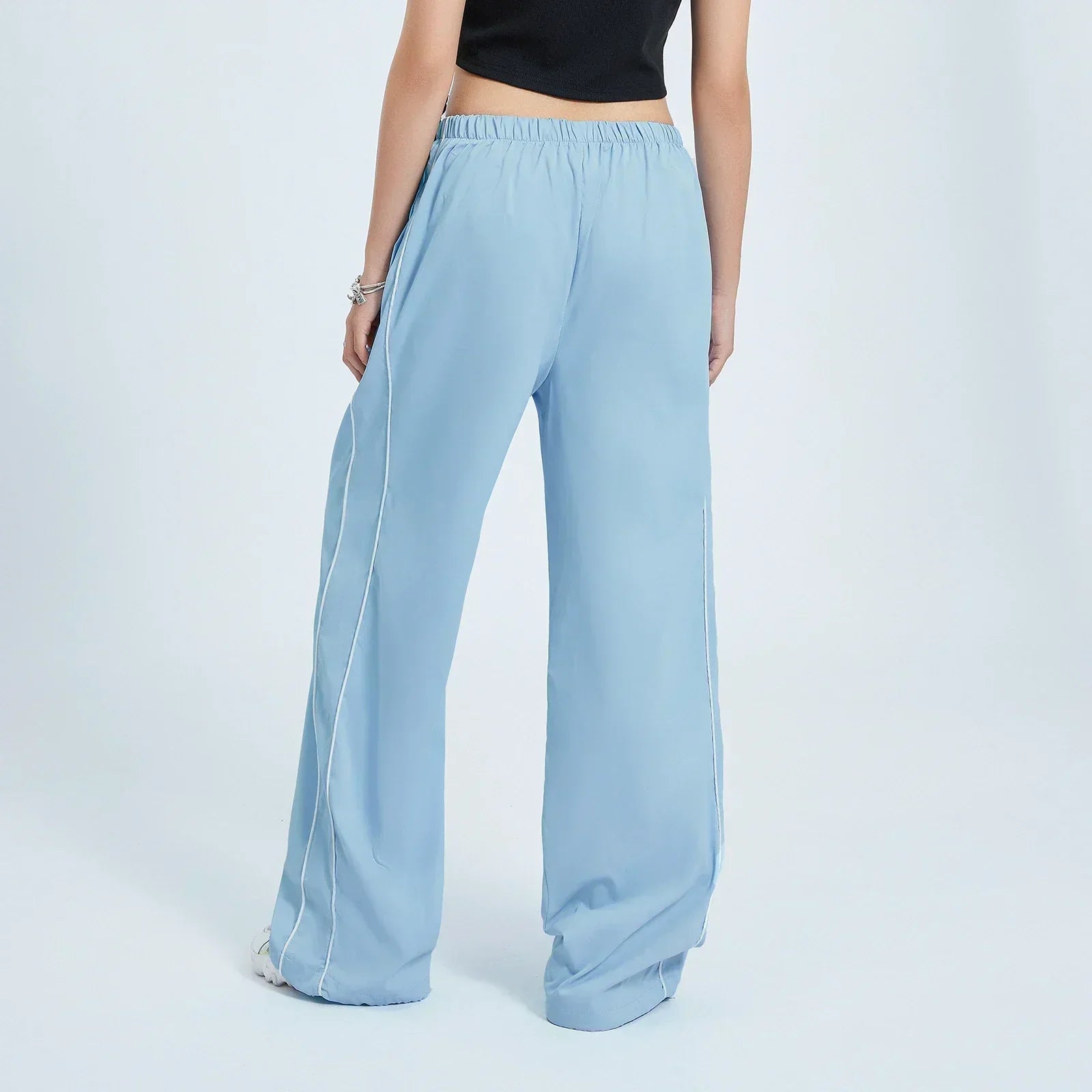 Valenzora | Women's Y2K Elastic Waist Cargo Pants Loose Solid Color Jogging Pants Tracksuit Bottoms with Pockets Streetwear