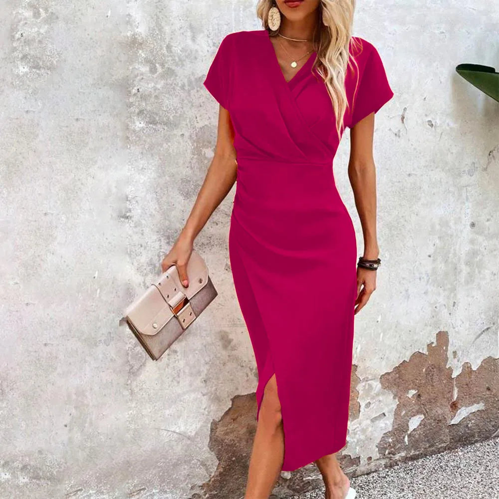 Valenzora | Lässiges kurzes Mini-Kleid mit V-Ausschnitt