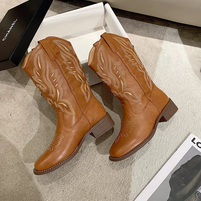 Valenzora | Bestickte Westernstiefel aus Leder für Damen