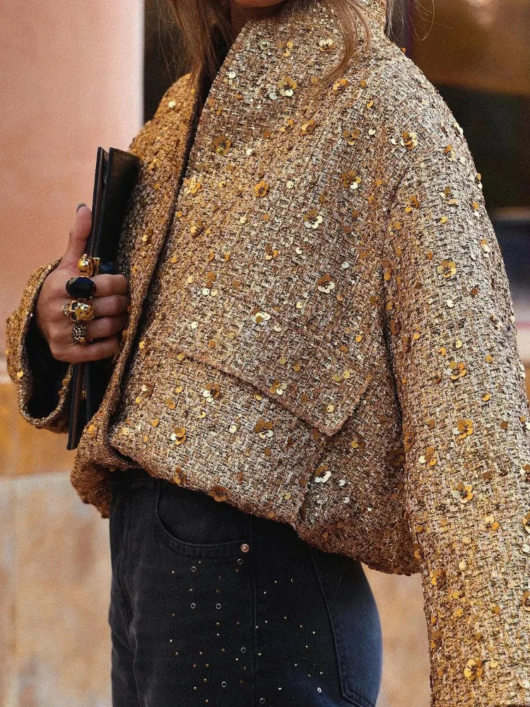 Valenzora | Sequin bomber jacket
