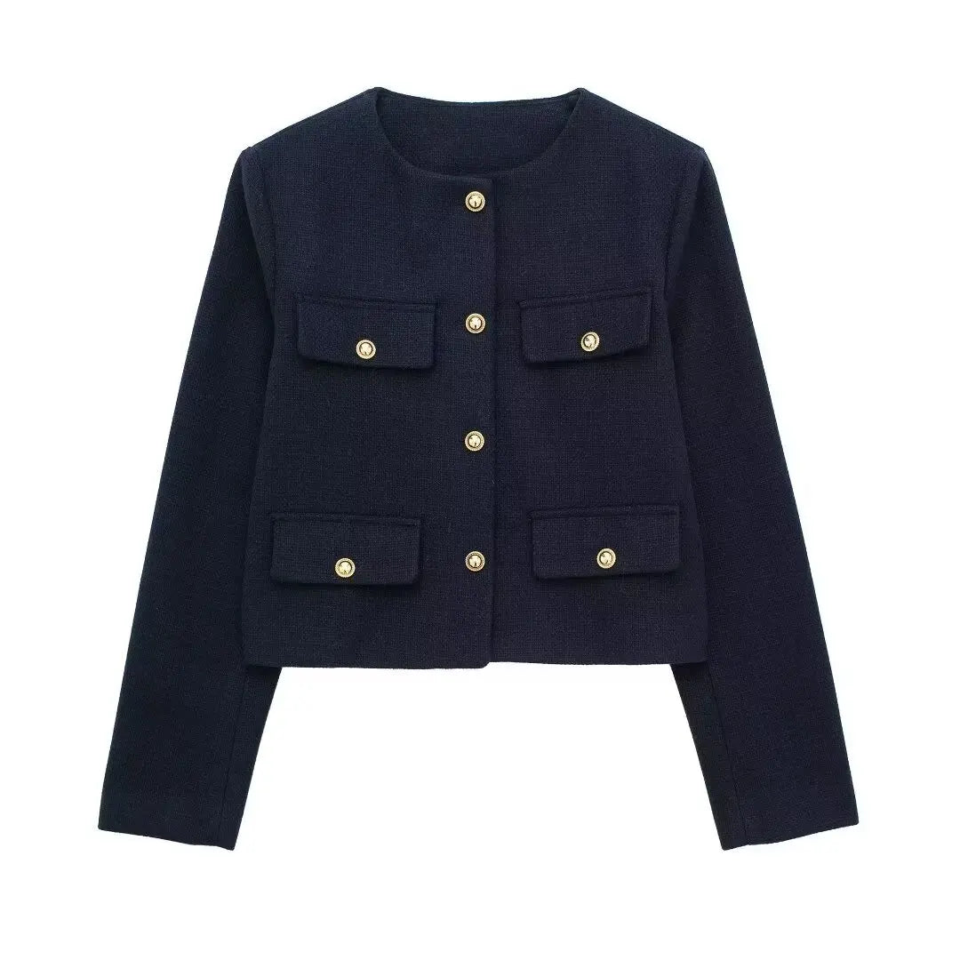 Valenzora - Trendy Buttoned Short Blazer