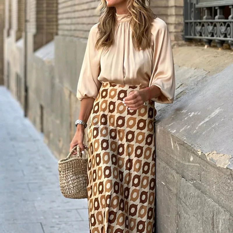 Valenzora | Boho satin skirt