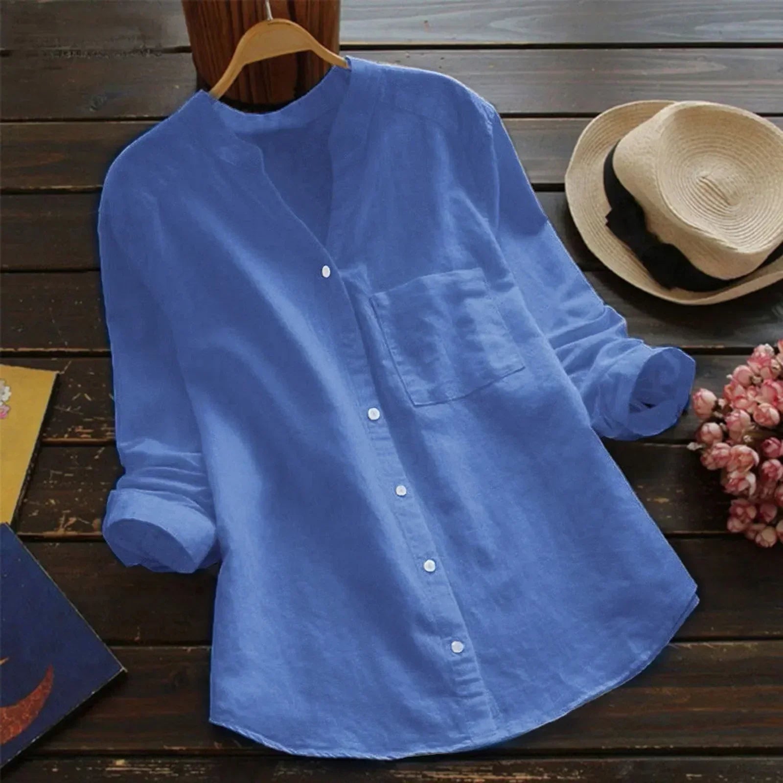 Valenzora | Stylish linen shirt with long sleeves