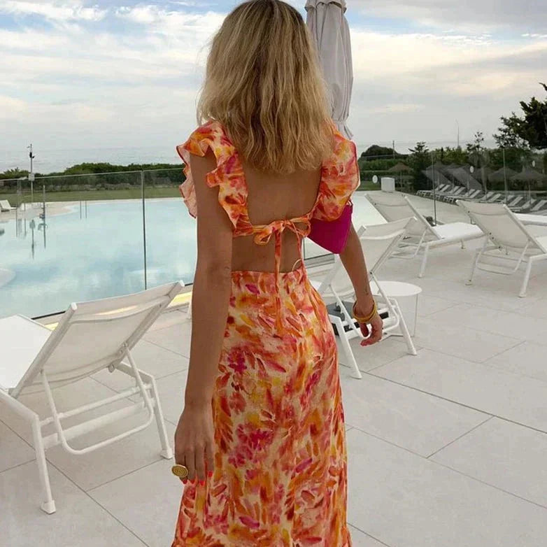 Valenzora | Printed dress with ruffles