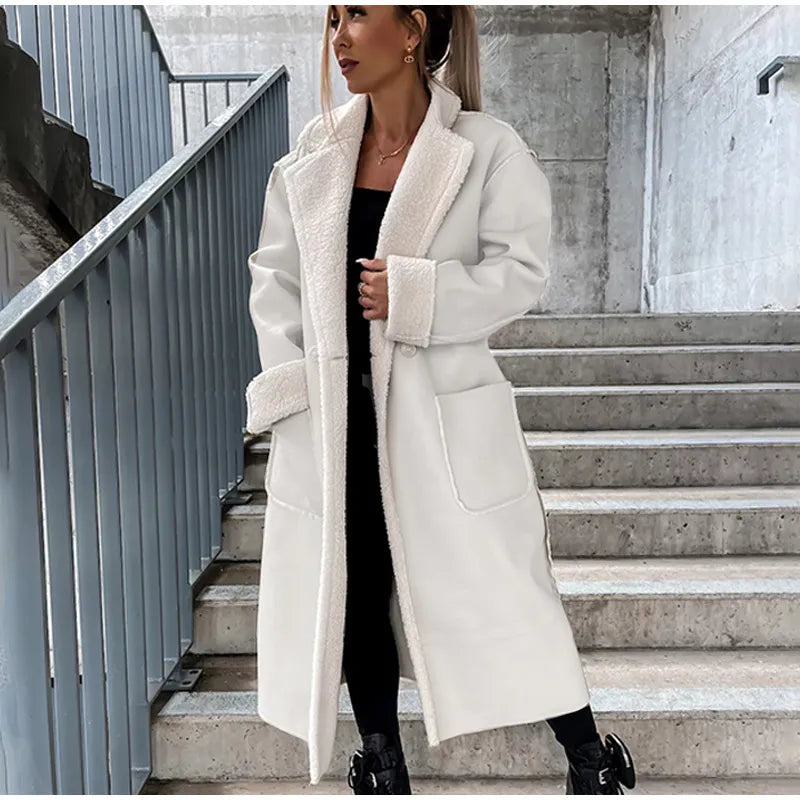 Valenzora - Lapel collar with pockets leather jacket