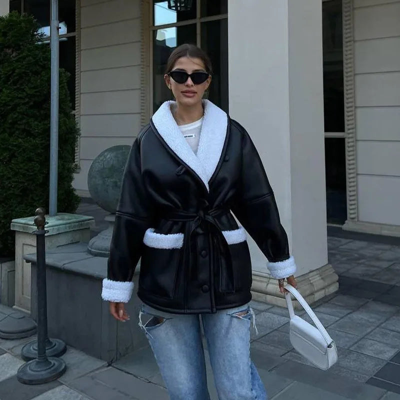 Winterlederjacke mit Fell