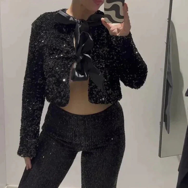 Modische Glitzerjacke