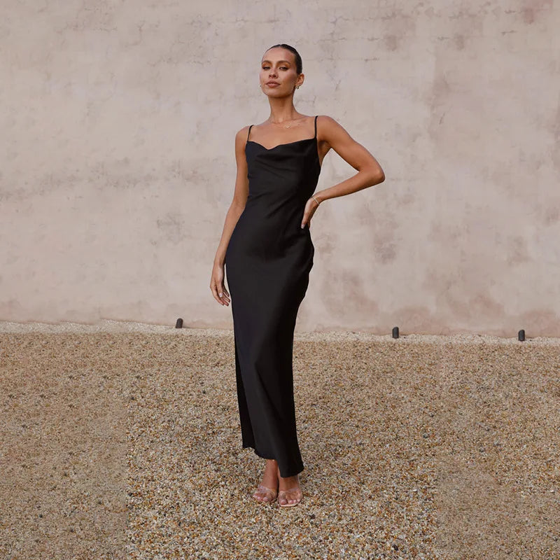 Valenzora | Long satin dress