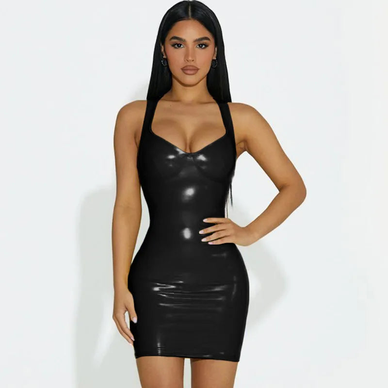 Valenzora | Latex dress with adjustable straps