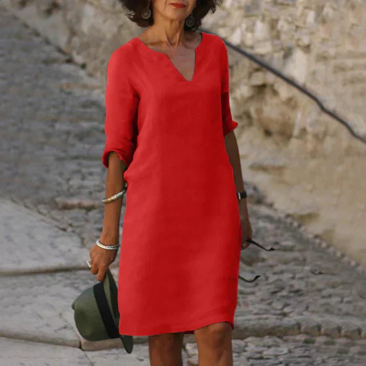 Valenzora | Elegantes Sommerkleid mit V-Ausschnitt