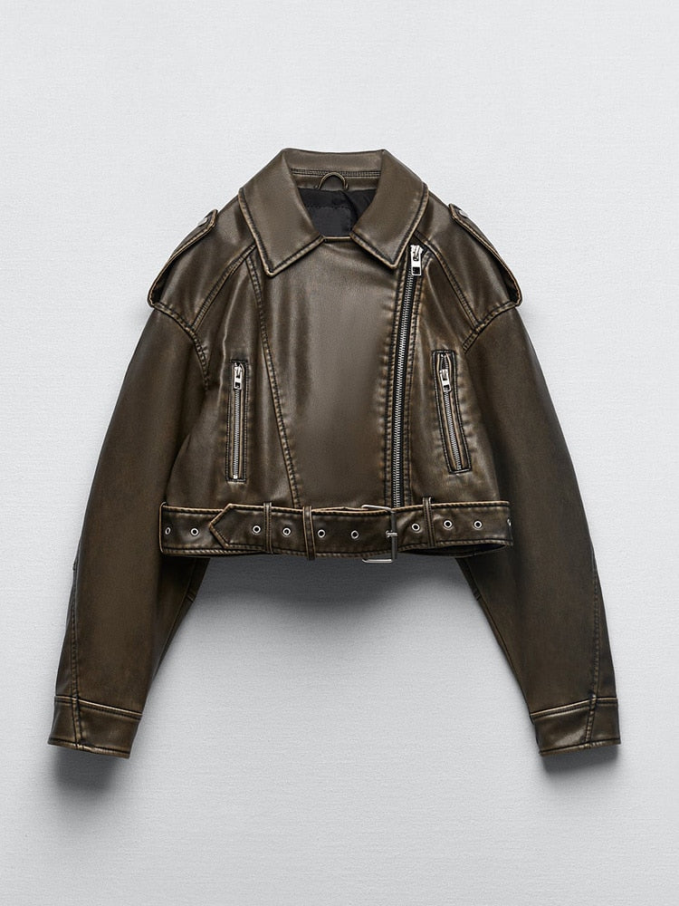 Valenzora – Vintage-Jacke aus veganem Leder