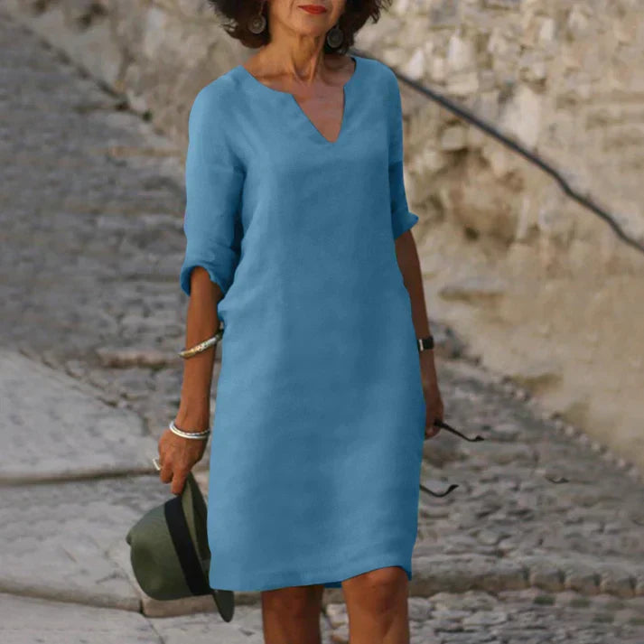 Valenzora | Elegantes Sommerkleid mit V-Ausschnitt