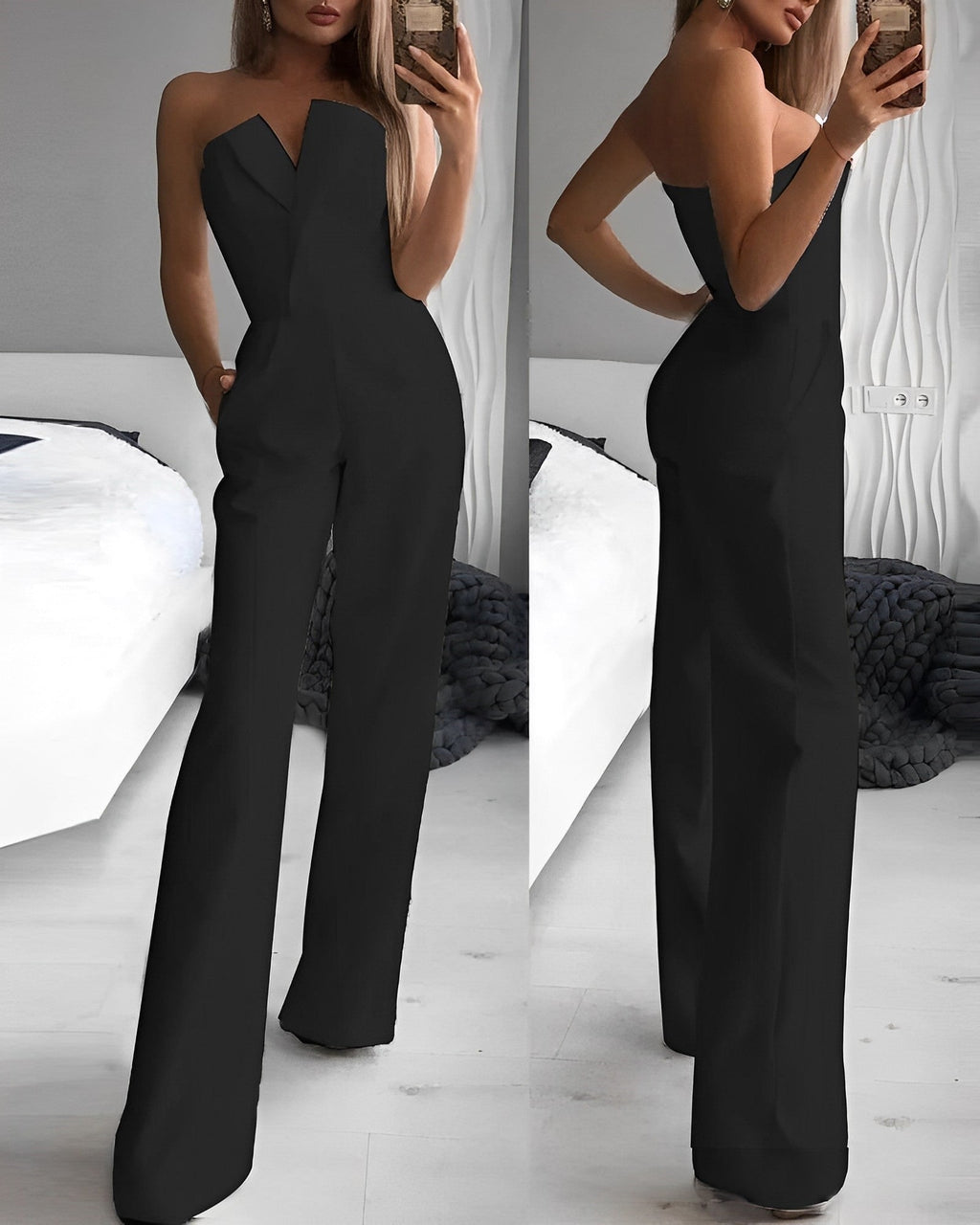 Valenzora | Sleeveless V-neck jumpsuit for summer