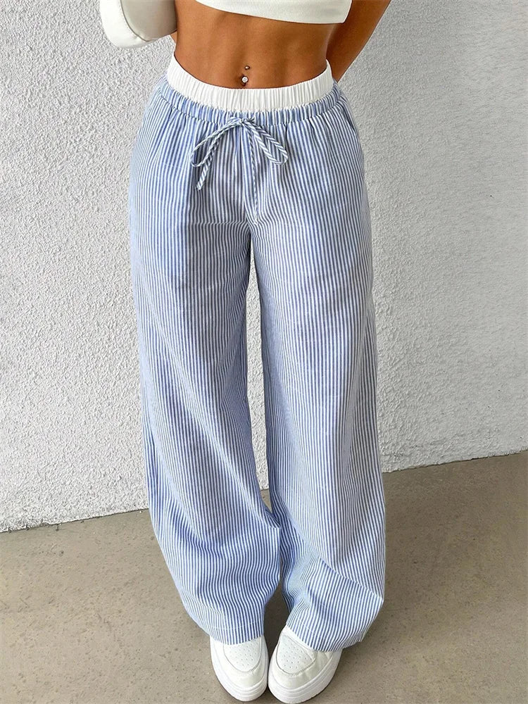 Valenzora | Comfortable wide-leg trousers with striped print