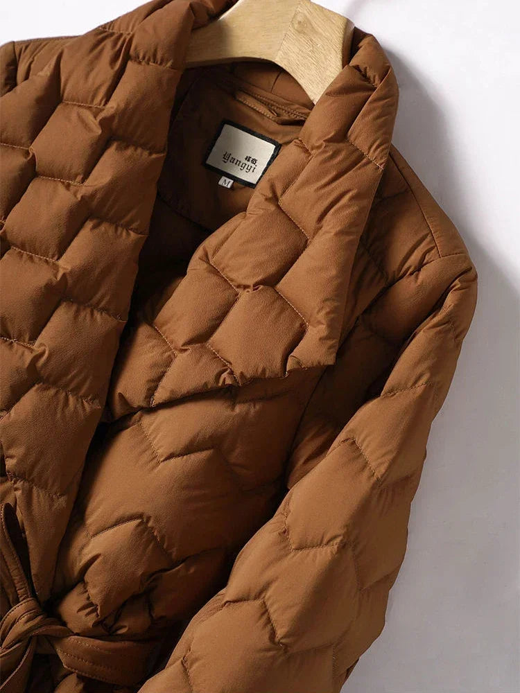 Valenzora | ELEGANT DOWN COAT WITH BELT