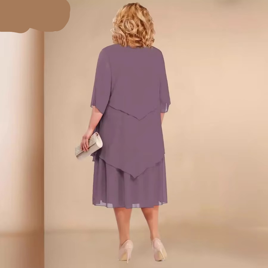 Valenzora | Elegant chiffon dress with a layered look
