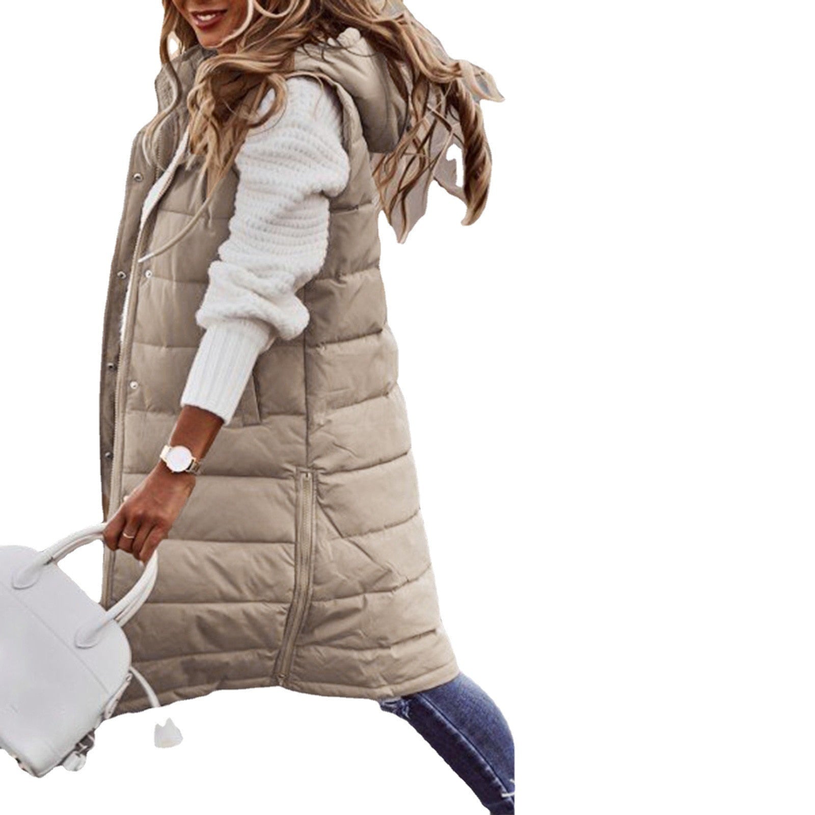 Sleeveless women's long coat