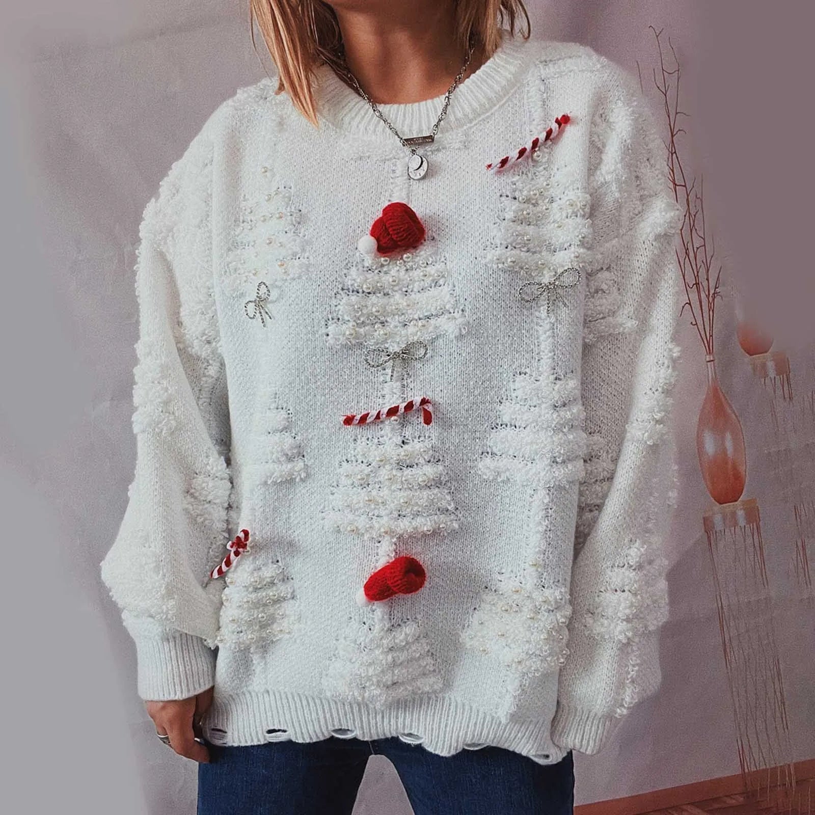 Valenzora - Ugly Christmas Sweater - Winter Women's Sweater with Christmas Theme