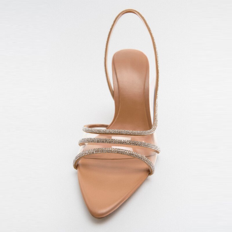 Valenzora Elegante Sandaletten mit hohem Absatz | Stiletto-Slingback-Peeptoe-Schuhe