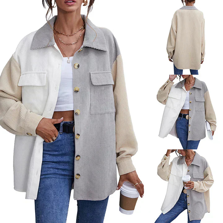 Durchgeknöpfte Cordjacke für Damen