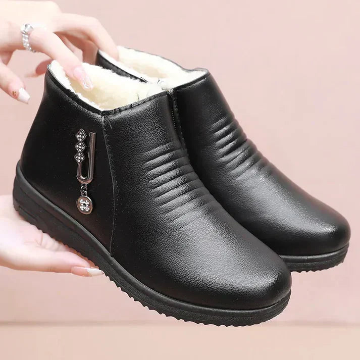 Valenzora | Stylish Winter Black Chic Orthopedic Ankle Boots for Women