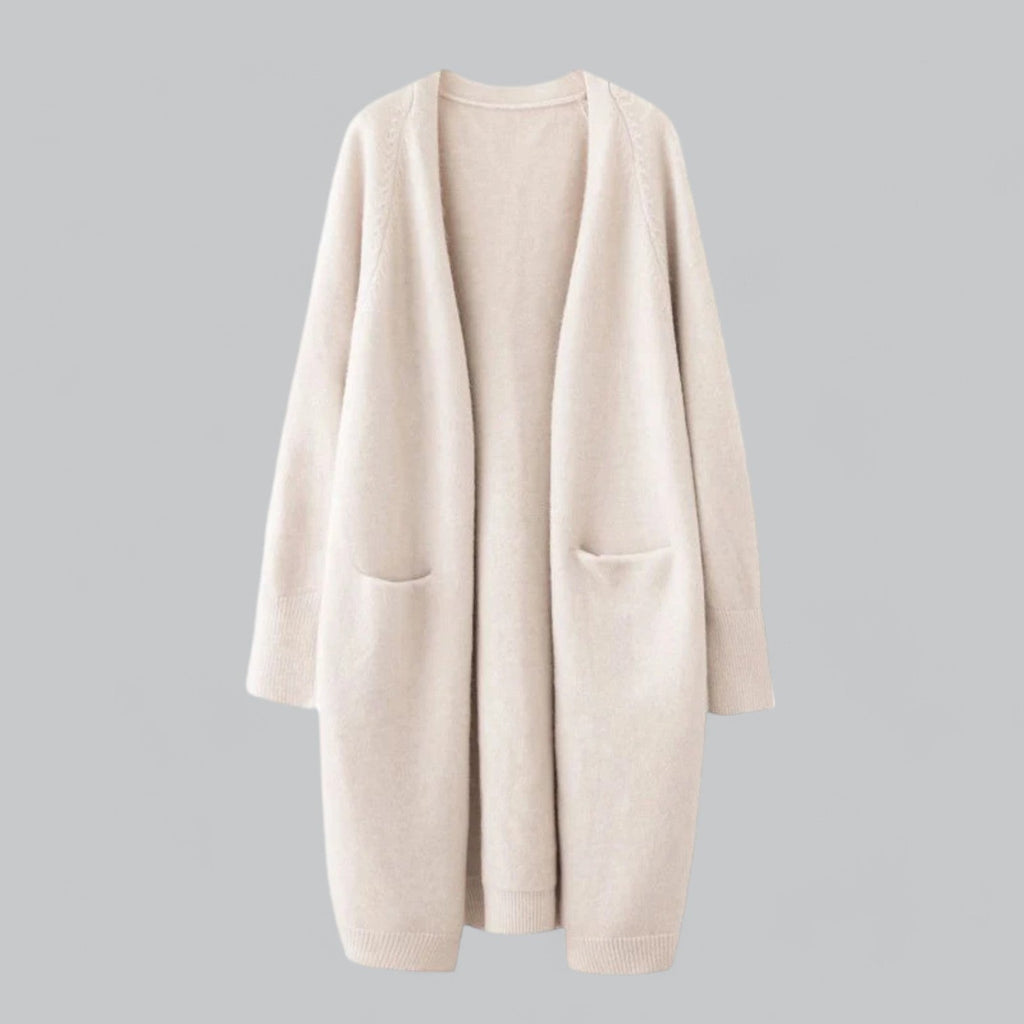 Valenzora | Klassischer langer Kaschmir-Cardigan für Damen