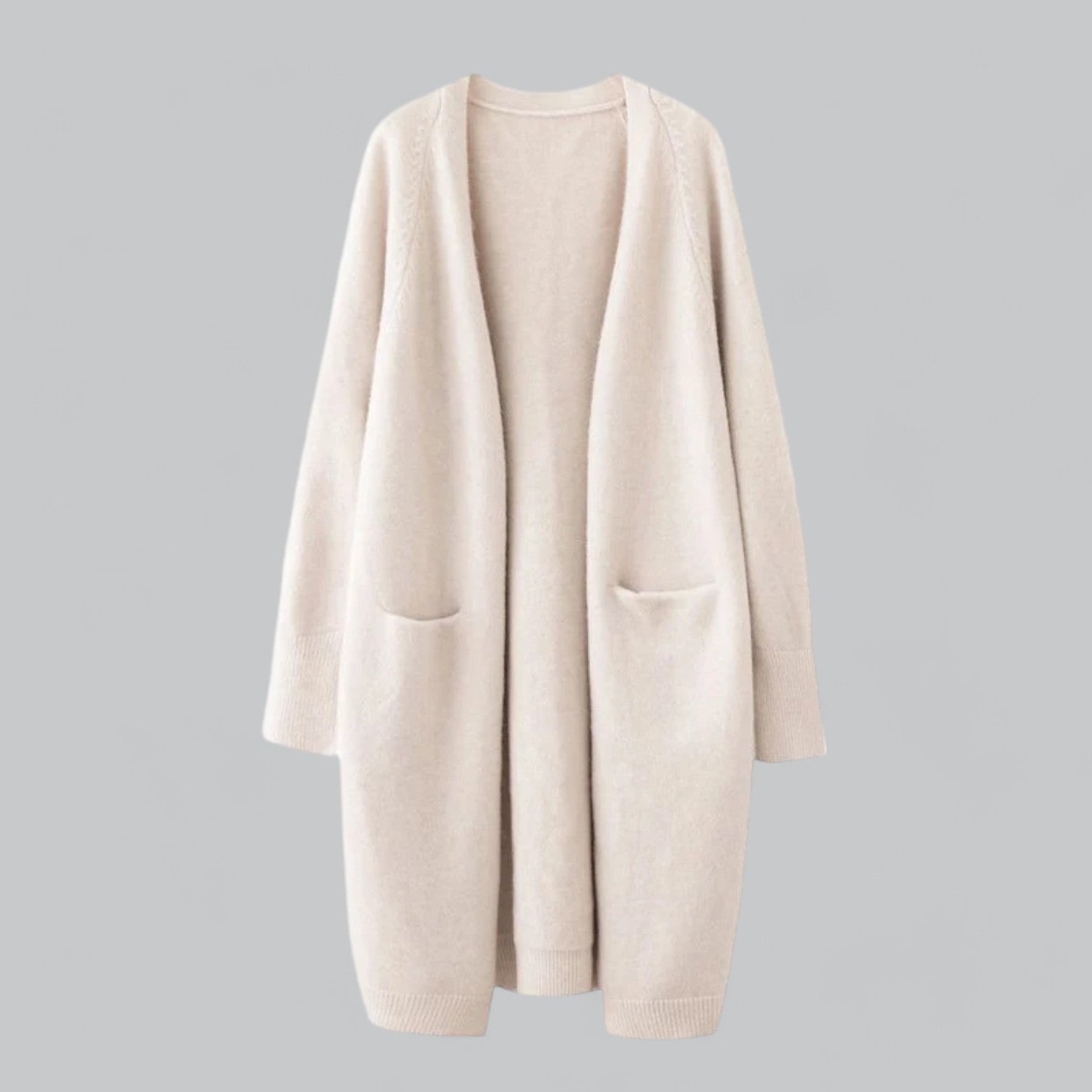 Valenzora | Klassischer langer Kaschmir-Cardigan für Damen