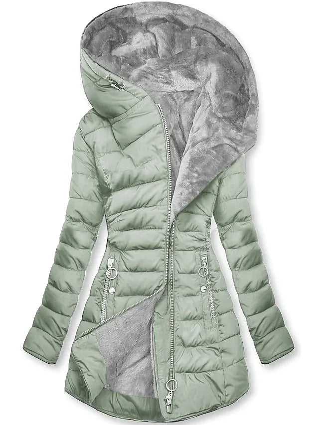 Valenzora - Women's winter coat - With fur collar, hood and zipper
