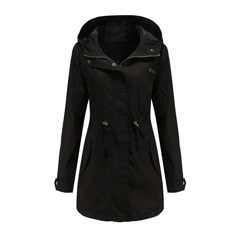 Valenzora | Cotton Trench Coat with Hood