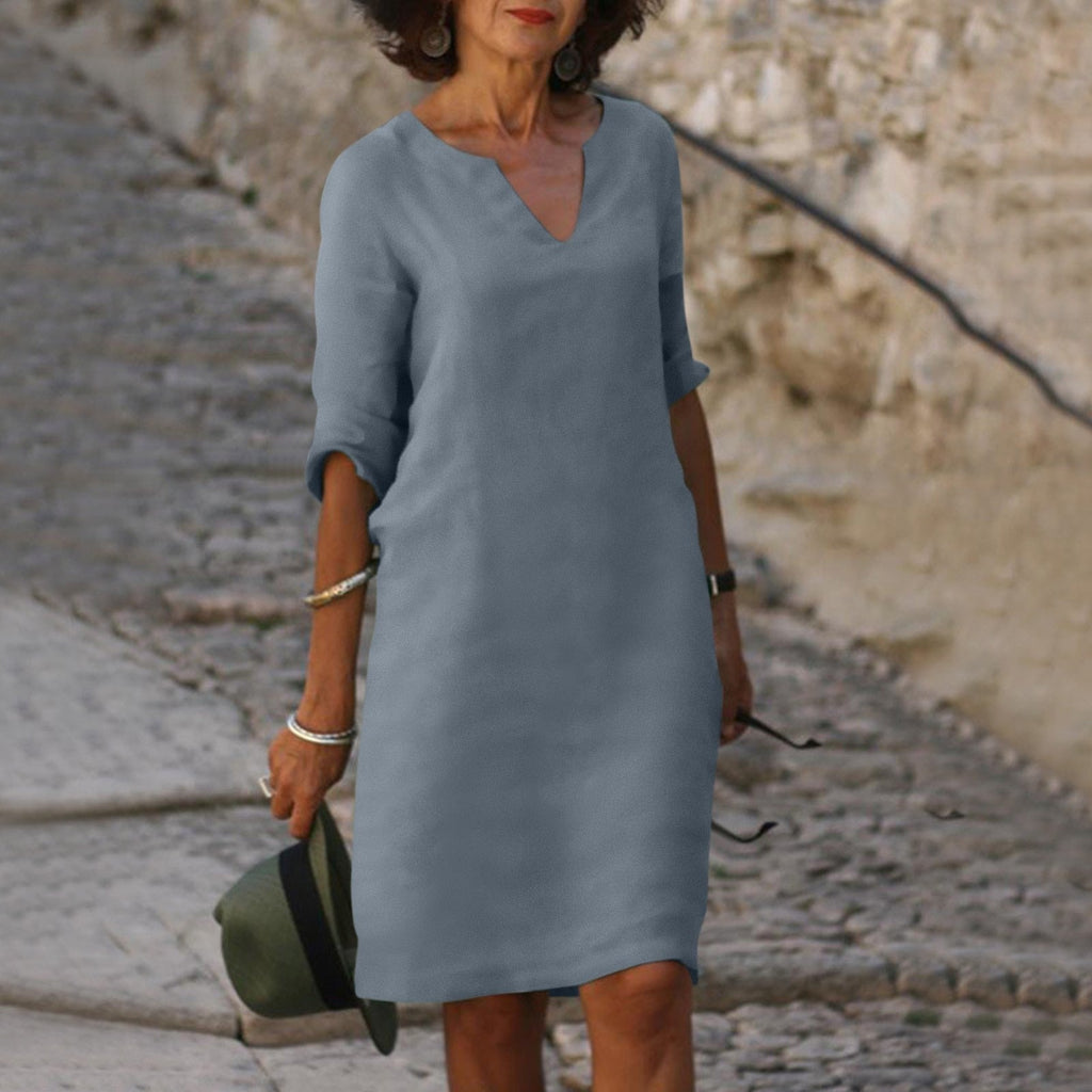 Valenzora | Elegantes Sommerkleid mit V-Ausschnitt