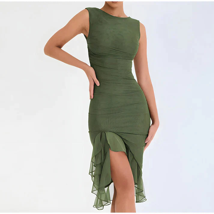 Valenzora - Elegant bodycon dress with ruffles