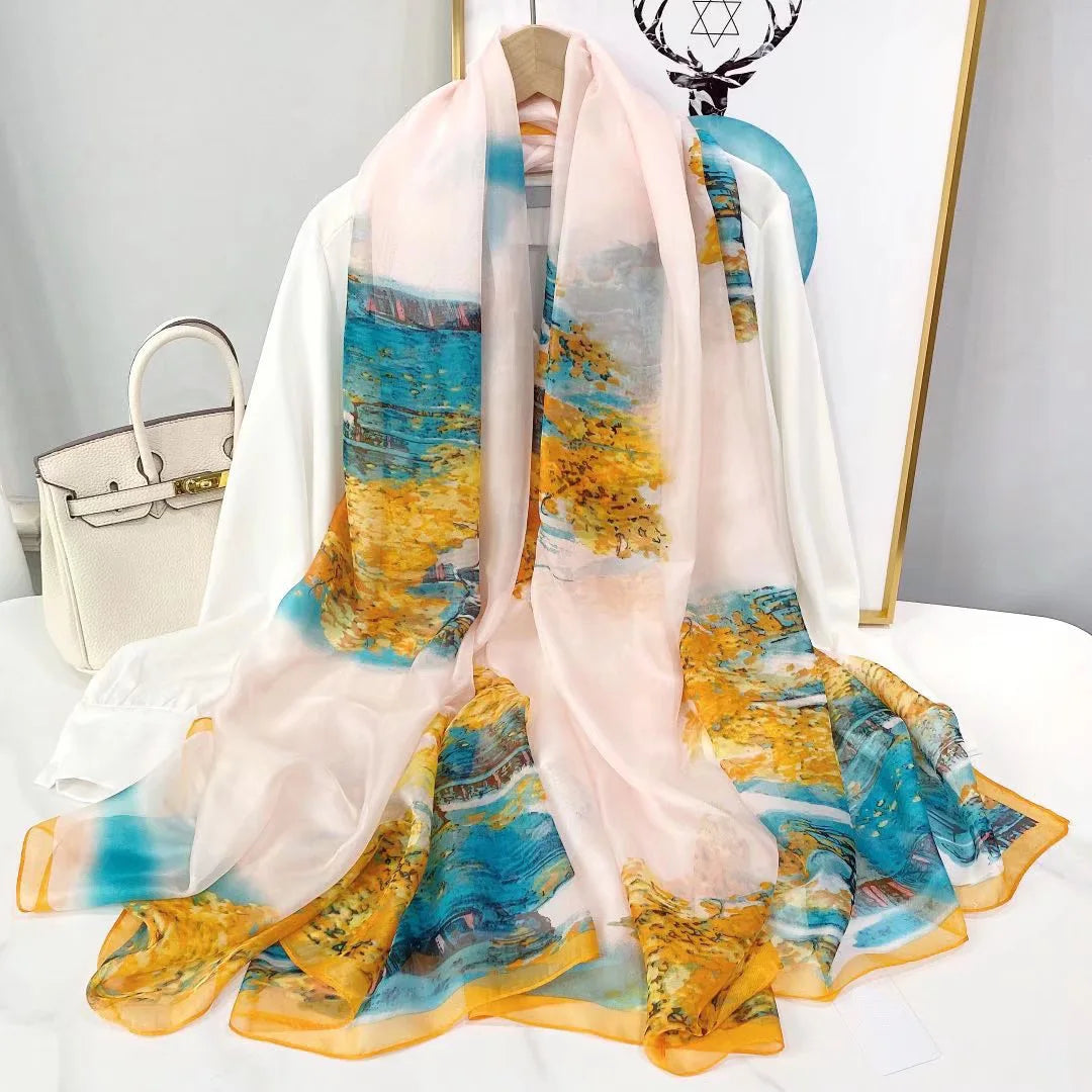 Valenzora | Silk scarf with elegant design and soft texture for cold days. Style