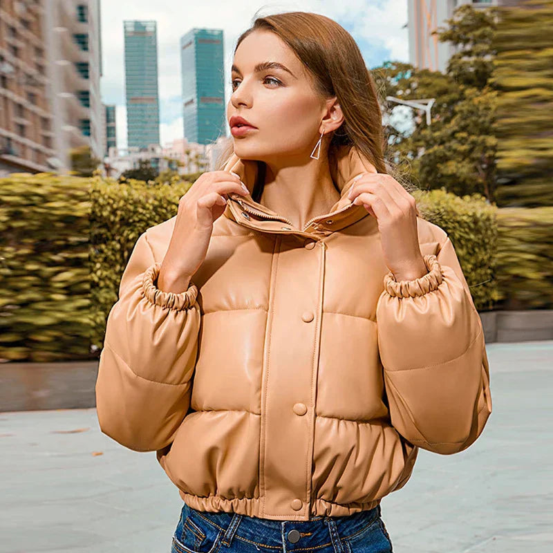 Valenzora | Gepolsterte Lederjacke für Damen