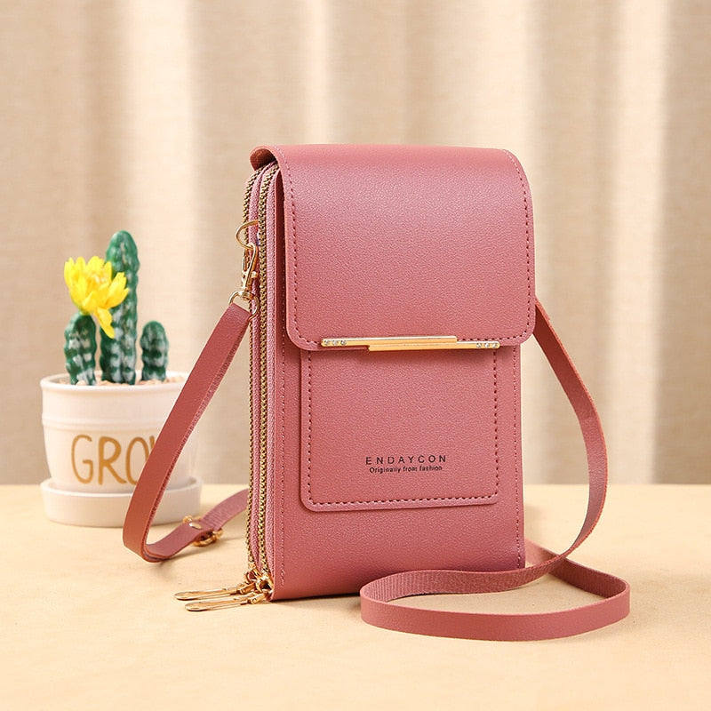 Valenzora Leather Smartphone Clutch | Women's Handbag with Touchscreen Window