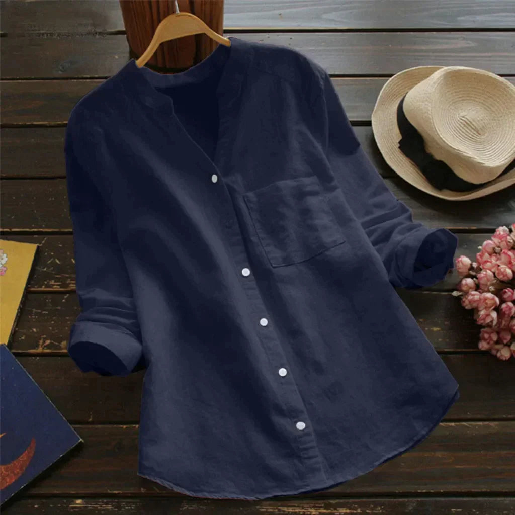 Valenzora | Stylish linen shirt with long sleeves