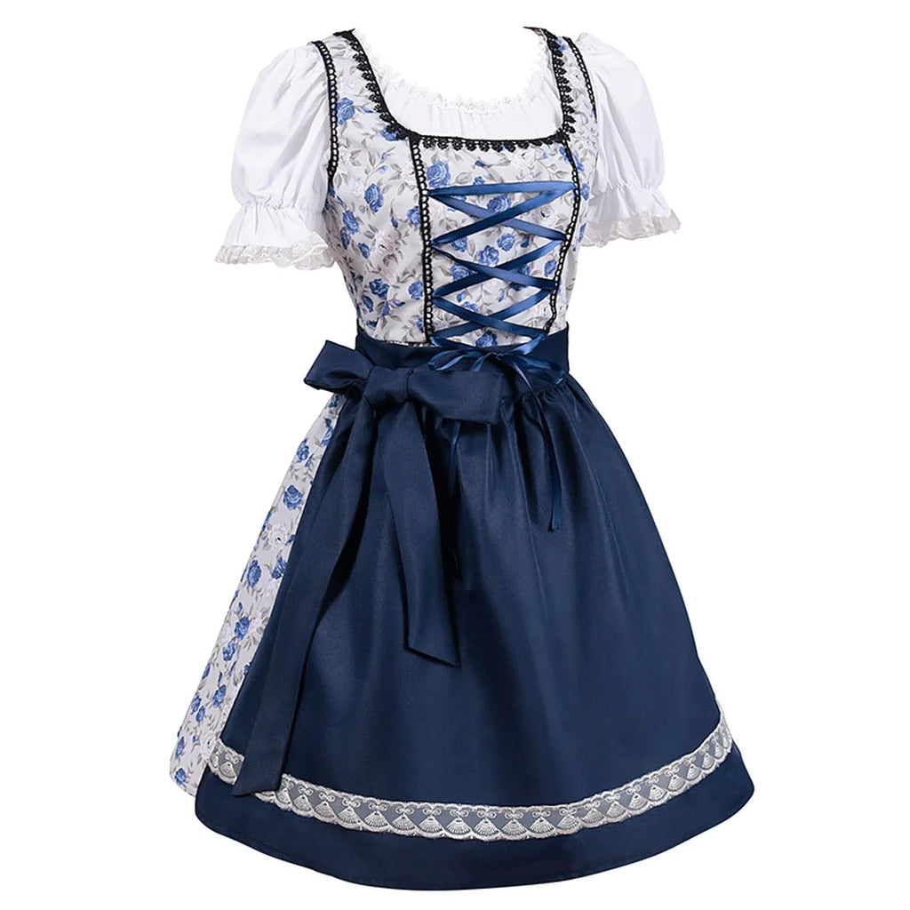 Valenzora | Short-sleeved lace Oktoberfest dress with apron