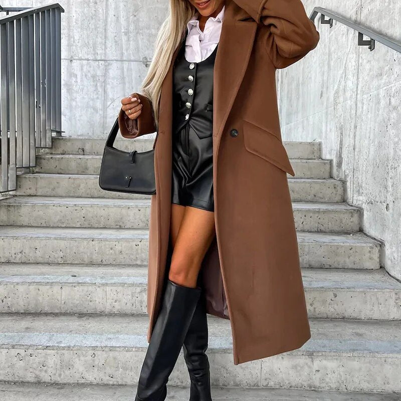 Valenzora | Eleganter langer Trenchcoat