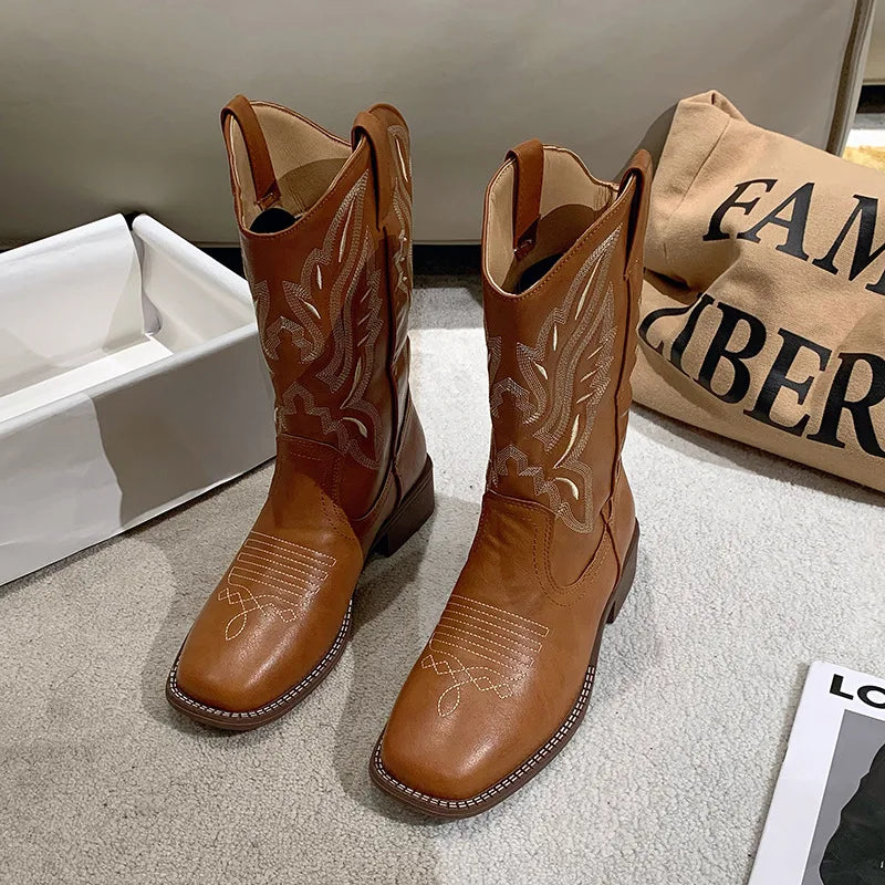Valenzora | Bestickte Westernstiefel aus Leder für Damen