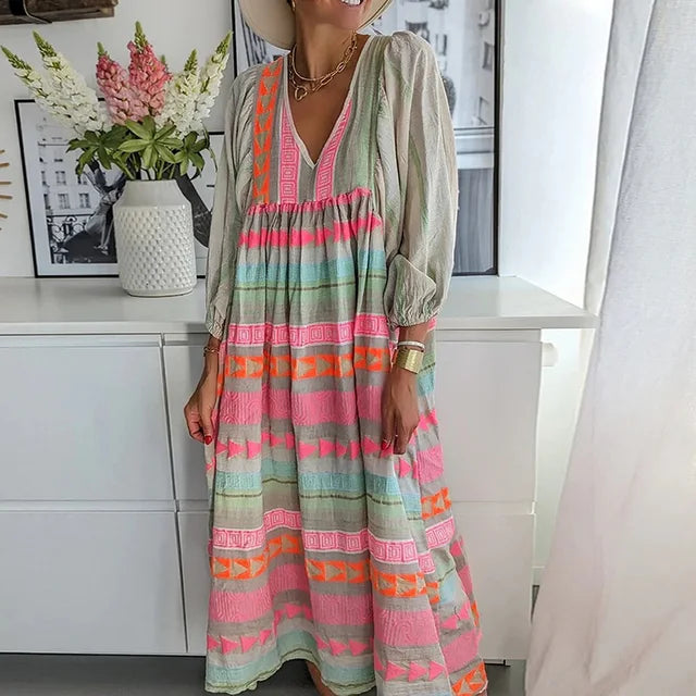 Valenzora | Women's Geometric Print Party Dress