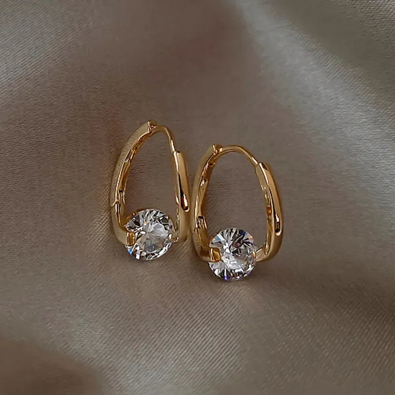 Valenzora | Sterling Silver Geometric Zircon Earrings