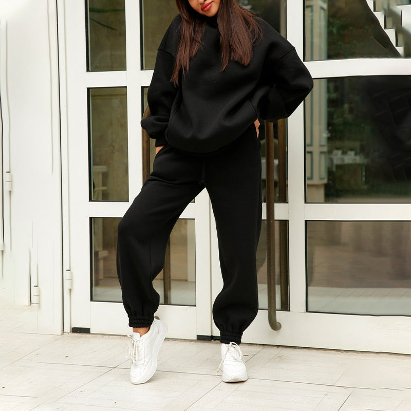 Valenzora – Bequemer zweiteiliger Kapuzenanzug im Oversized-Look