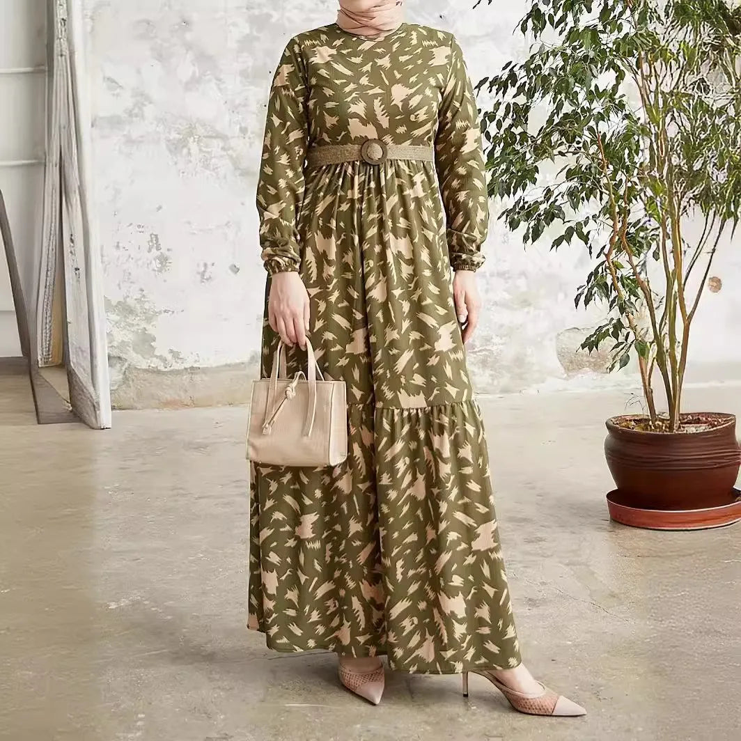 Valenzora | Elegant long-sleeved printed dress
