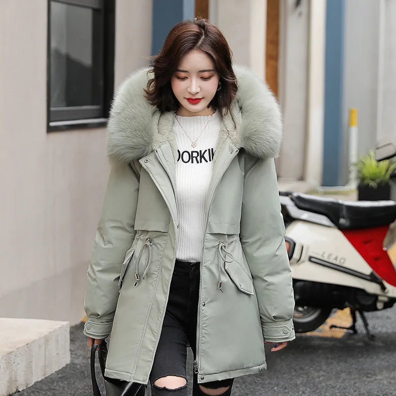 Valenzora | Lined winter jacket with detachable fur collar and hood