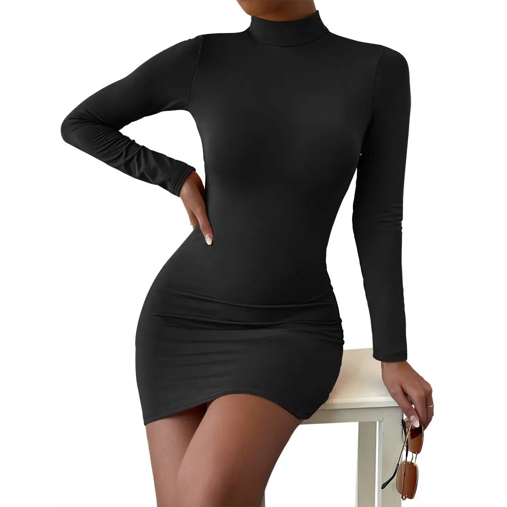Valenzora | Figure-hugging mini dress with long sleeves