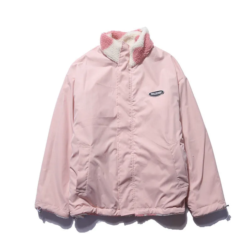 Valenzora | Reversible heart fleece jacket
