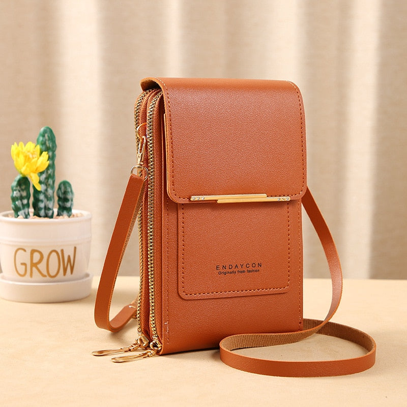 Valenzora Leather Smartphone Clutch | Women's Handbag with Touchscreen Window
