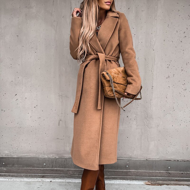 Valenzora Longmantel mit Bindegürtel